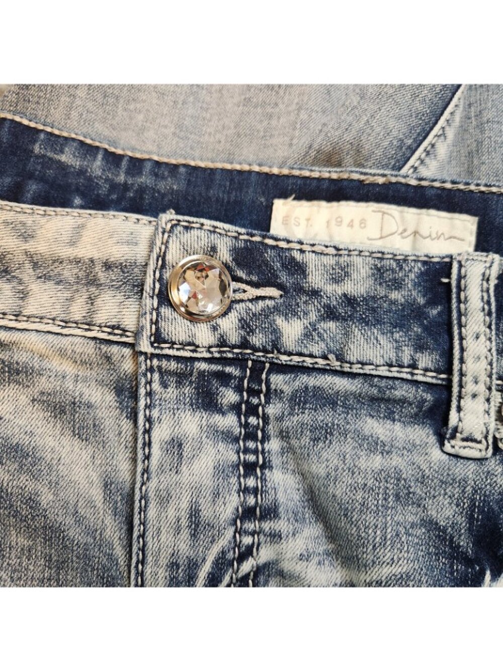 Cato Blue Jeans Mid Rise Acid Wash Boot Lg Denim Blue Jean Petite Siz 14P 34Wx29 - Picture 12 of 16